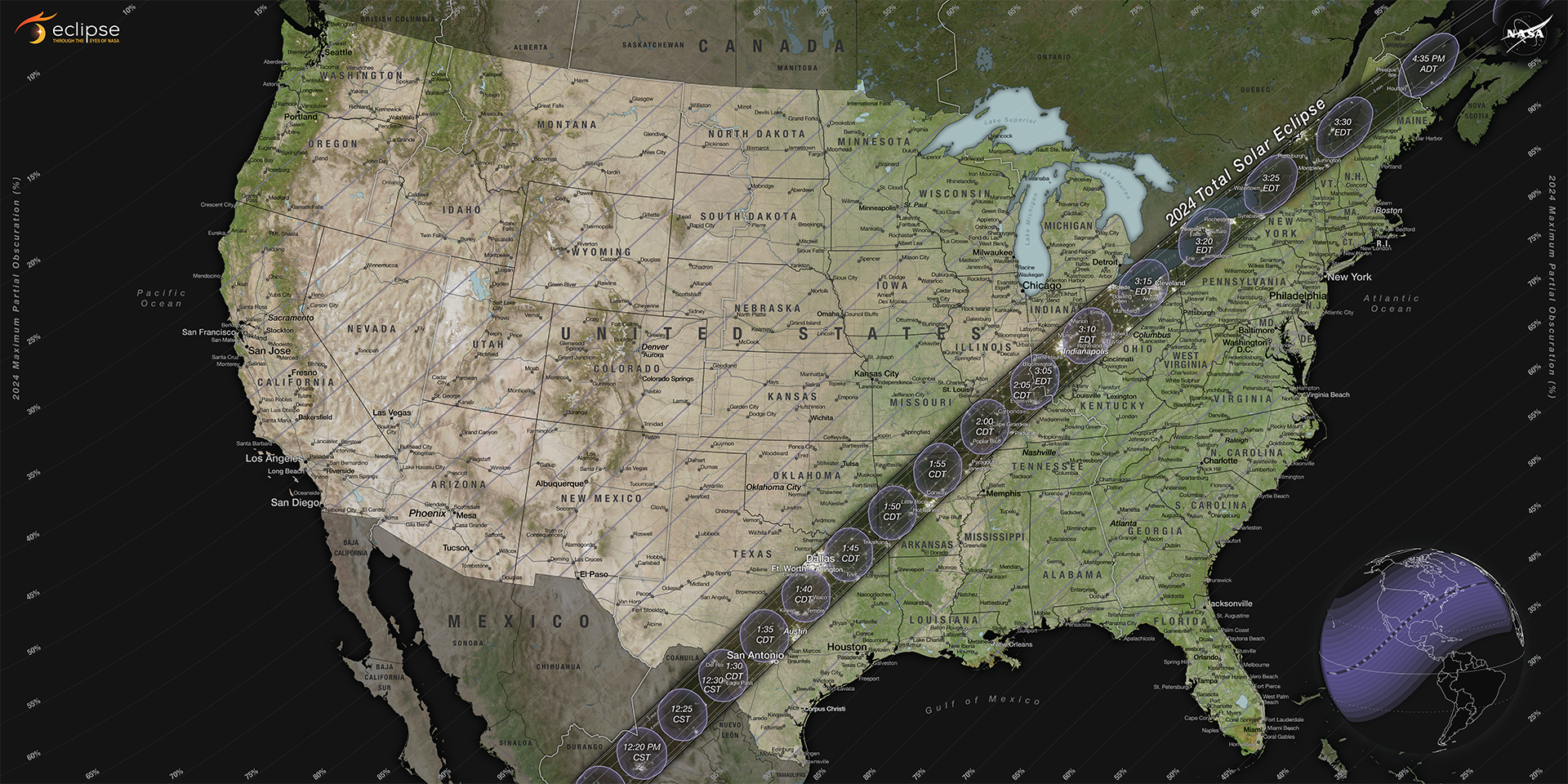 2024 Solar Eclipse Map - NASA