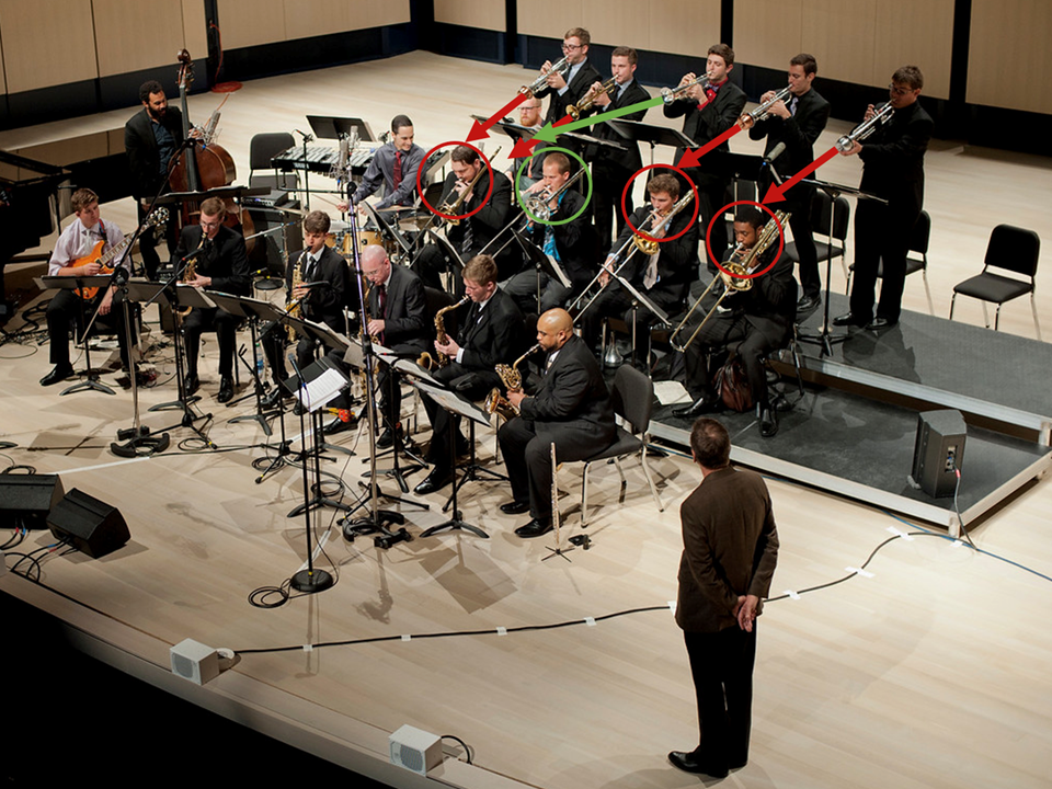 jazz band on risers with permission from U of Iowa School of Music