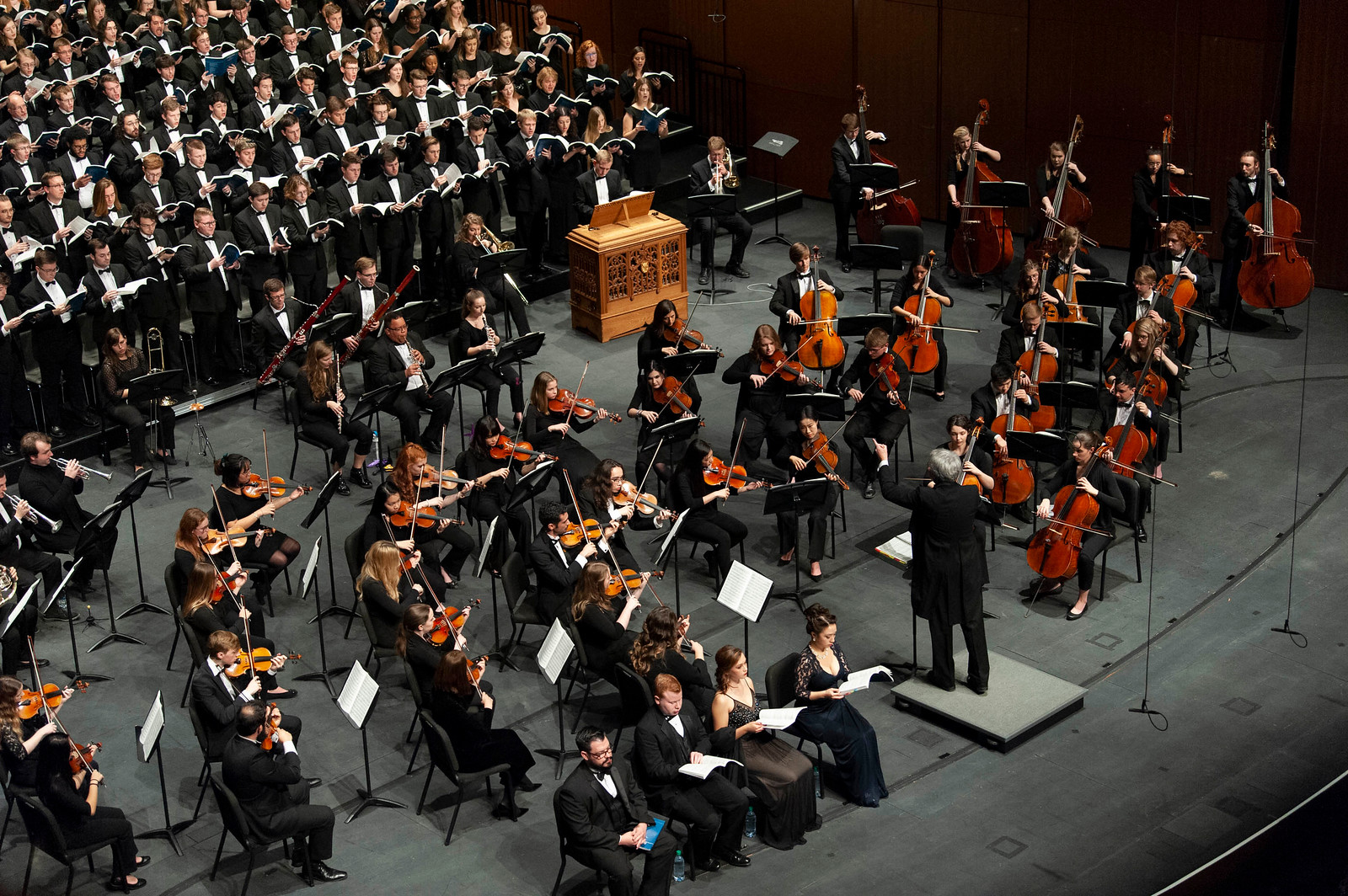 Orchestra and choir performance