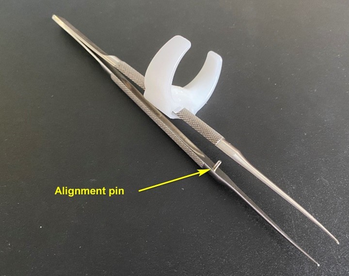 Surgical wings ergonomic attachment for surgical forceps can be used as just a single attachment on the forceps with an alignment pin to decrease hand discomfort and fatigue