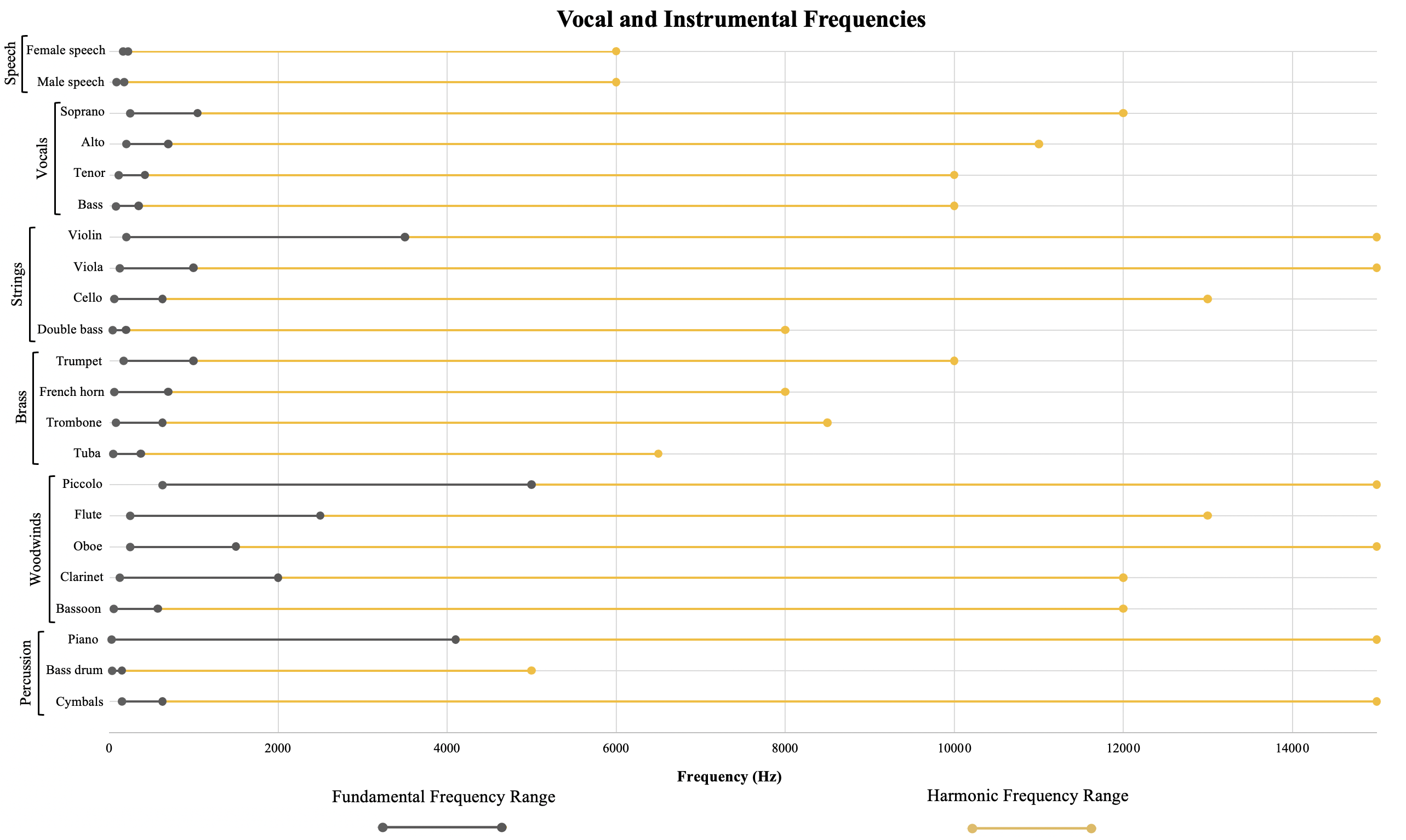 Speech and Musical Instrument Frequencies