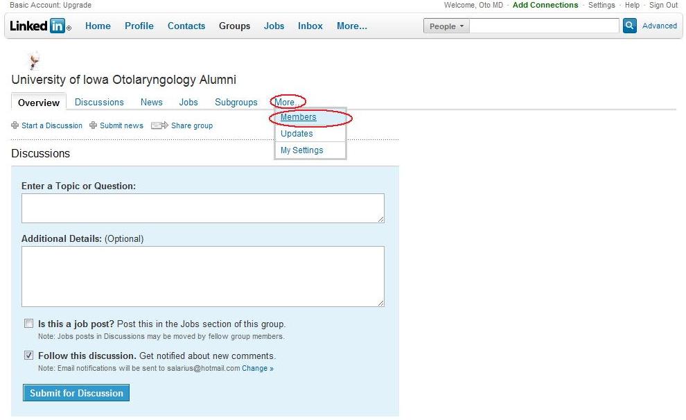 Using LinkedIn_1B Find members