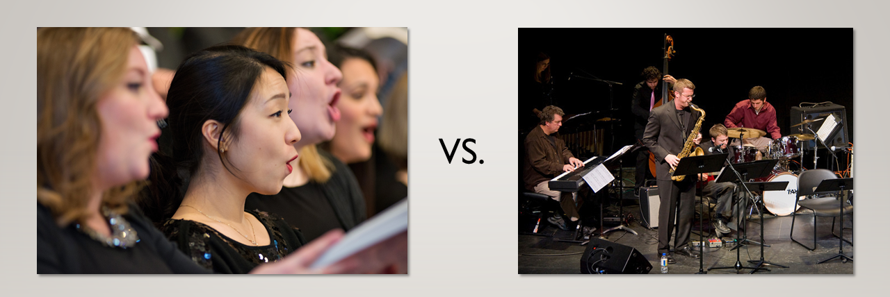 Vocal music versus instrumental music