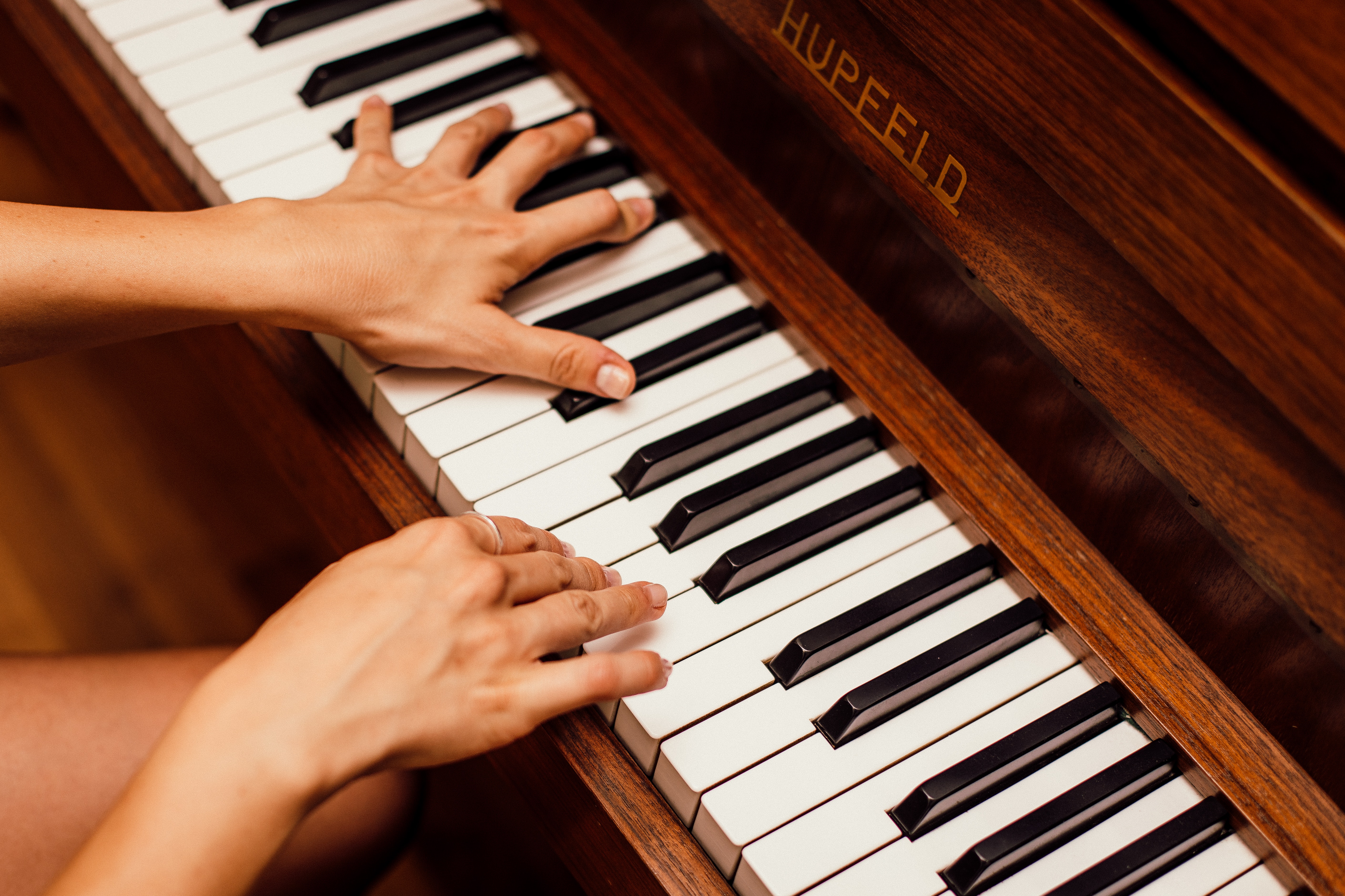 A person playing piano