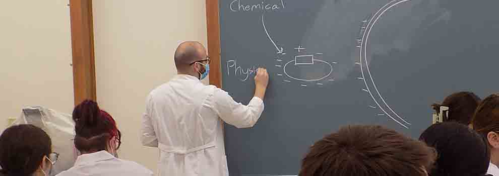 Student Teaching at chalk board