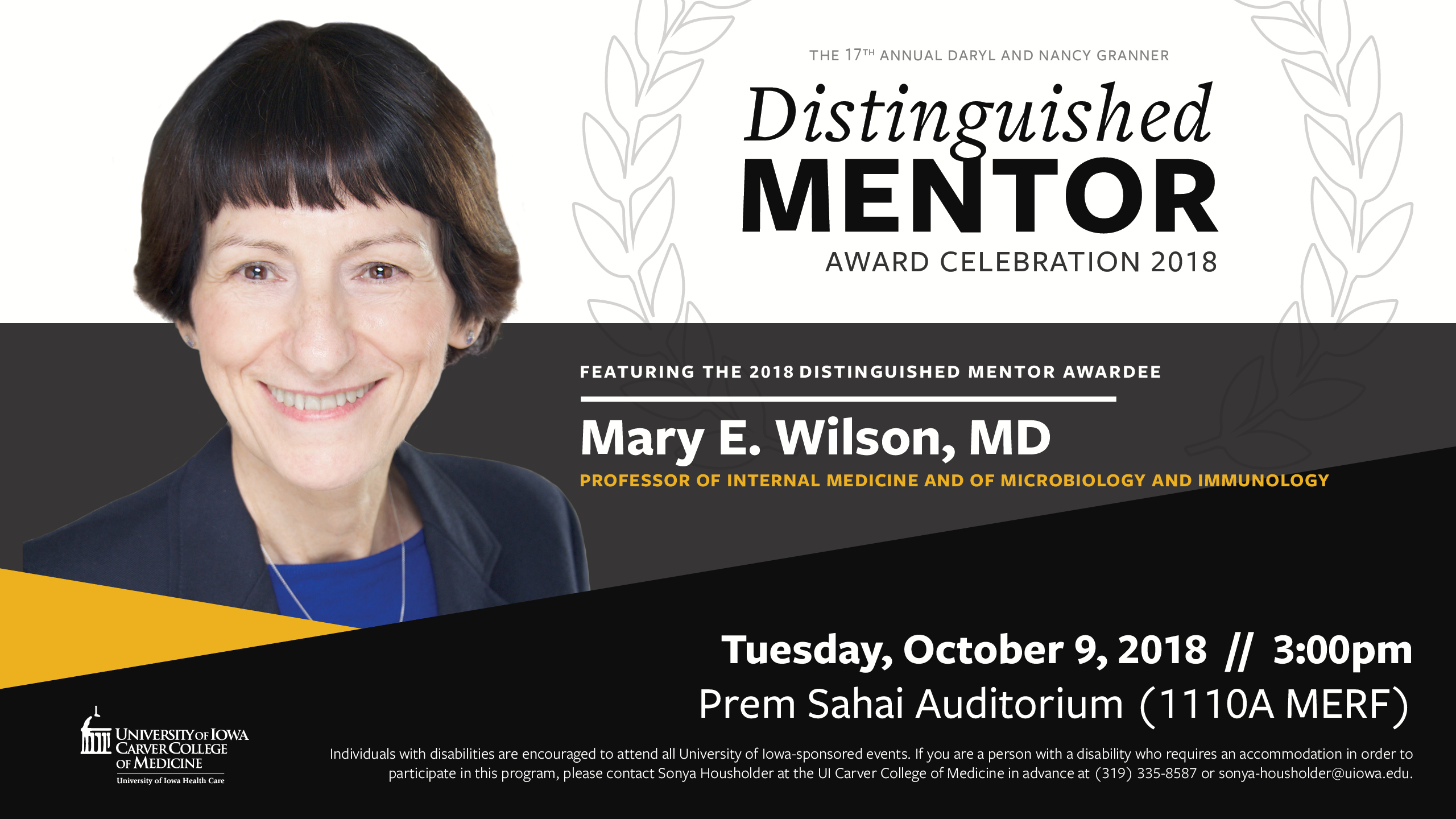 Profosser Mary Wilson receives Distinguished Mentor Award