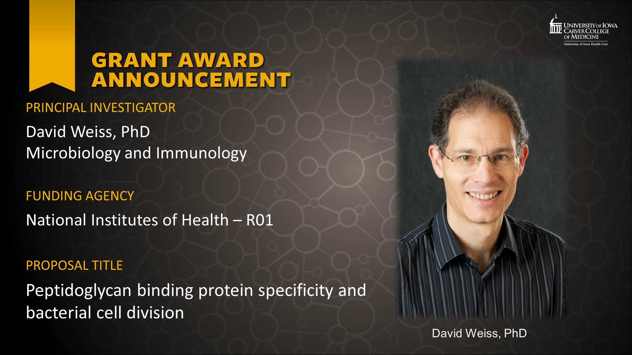 New Award David Weiss, NIH 