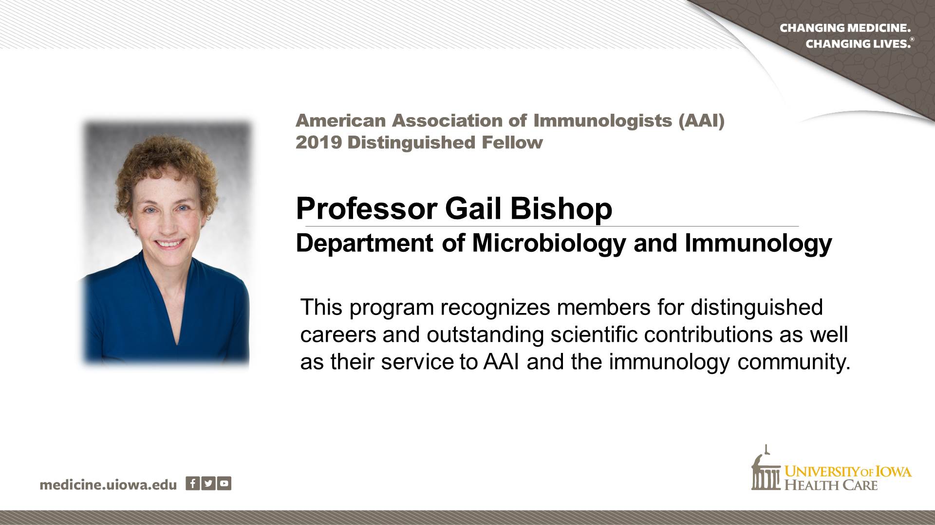 Gail Bishop AAI Distinguished faculty fellow