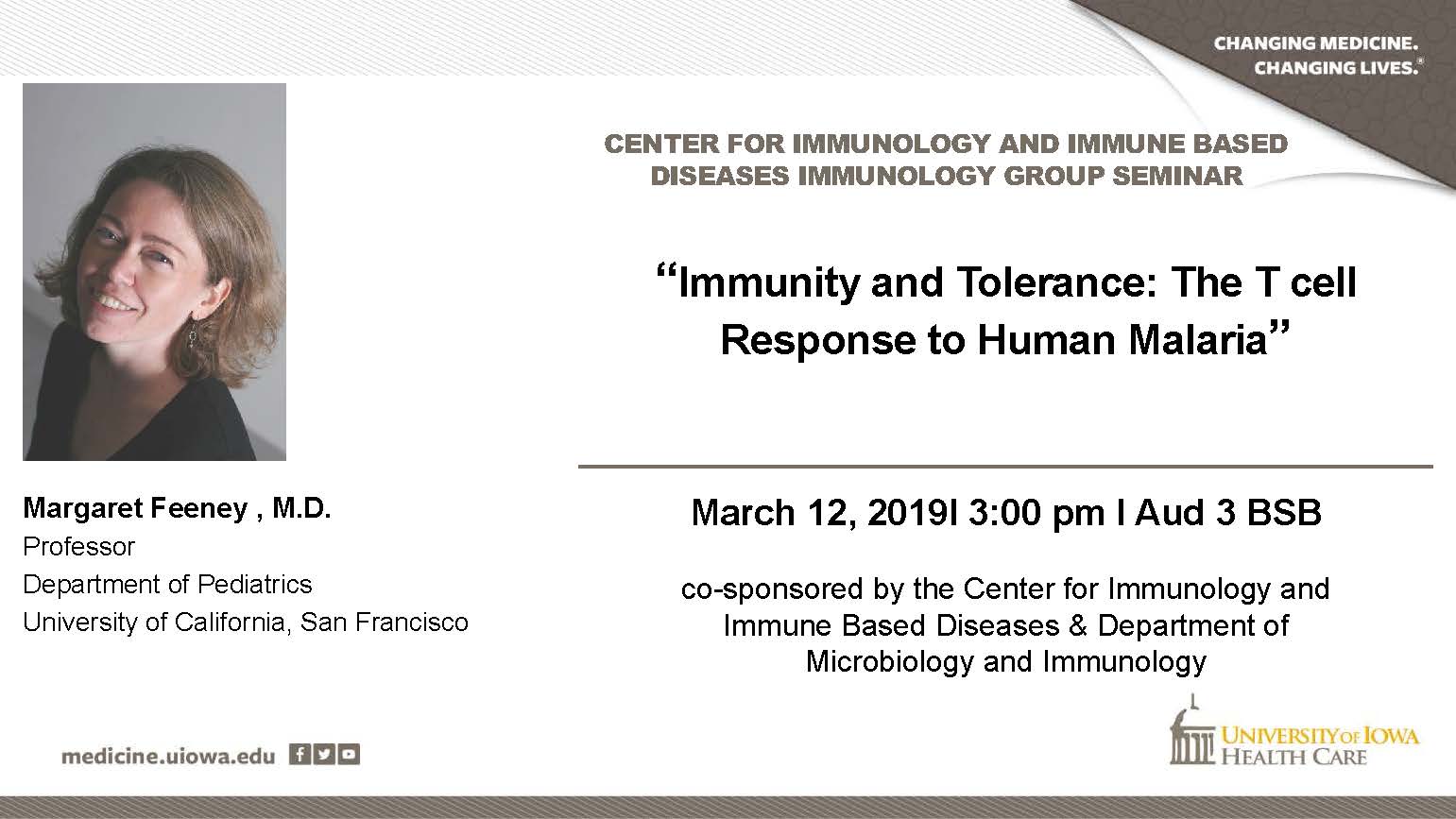 Seminar Speaker, Margaret Feeney, MD March 12, 2019