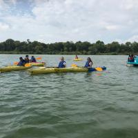 Water activities: Fellows doing water activities at Terry Trueblood in Iowa City.