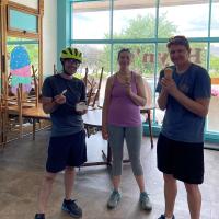 Biking: Fellows biking in Coralville on June 6, 2021.