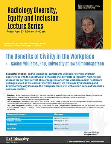 Flier for The Benefits of Civility in the Workplace