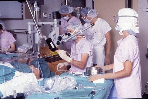 Cochlear implant surgery, photo