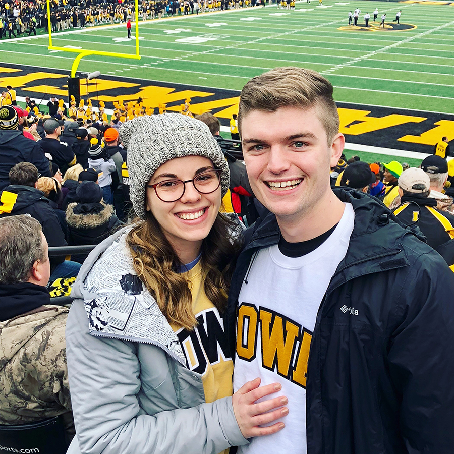 Jimmy and Nicole at Kinnick Stadium