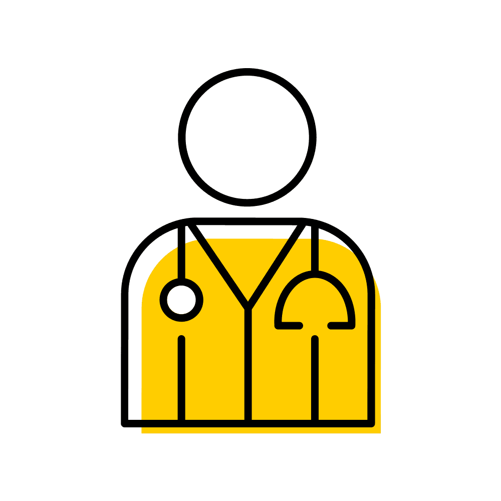 illustrated icon of doctor with stethoscope
