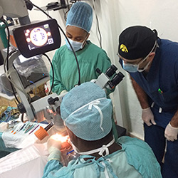 Daniel Bettis in eye surgery procedure
