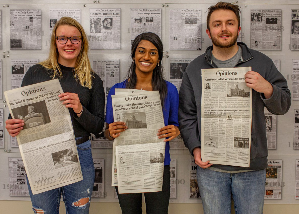 Pavane Gorrepati with Daily Iowan editors