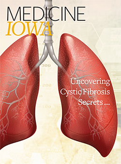 Medical illustration of lungs for Medicine Iowa magazine cover