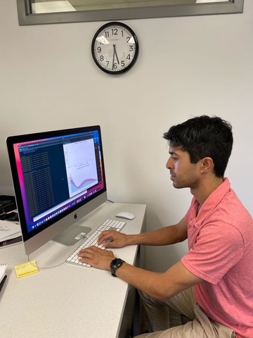 Working on research in the lab