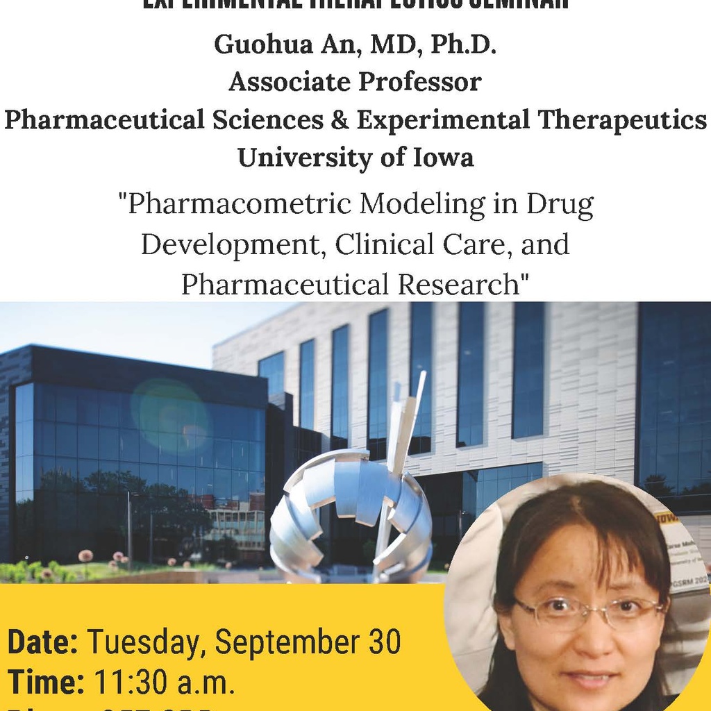 College of Pharmacy PSET Seminar Series: Guohua An, MD, PhD promotional image