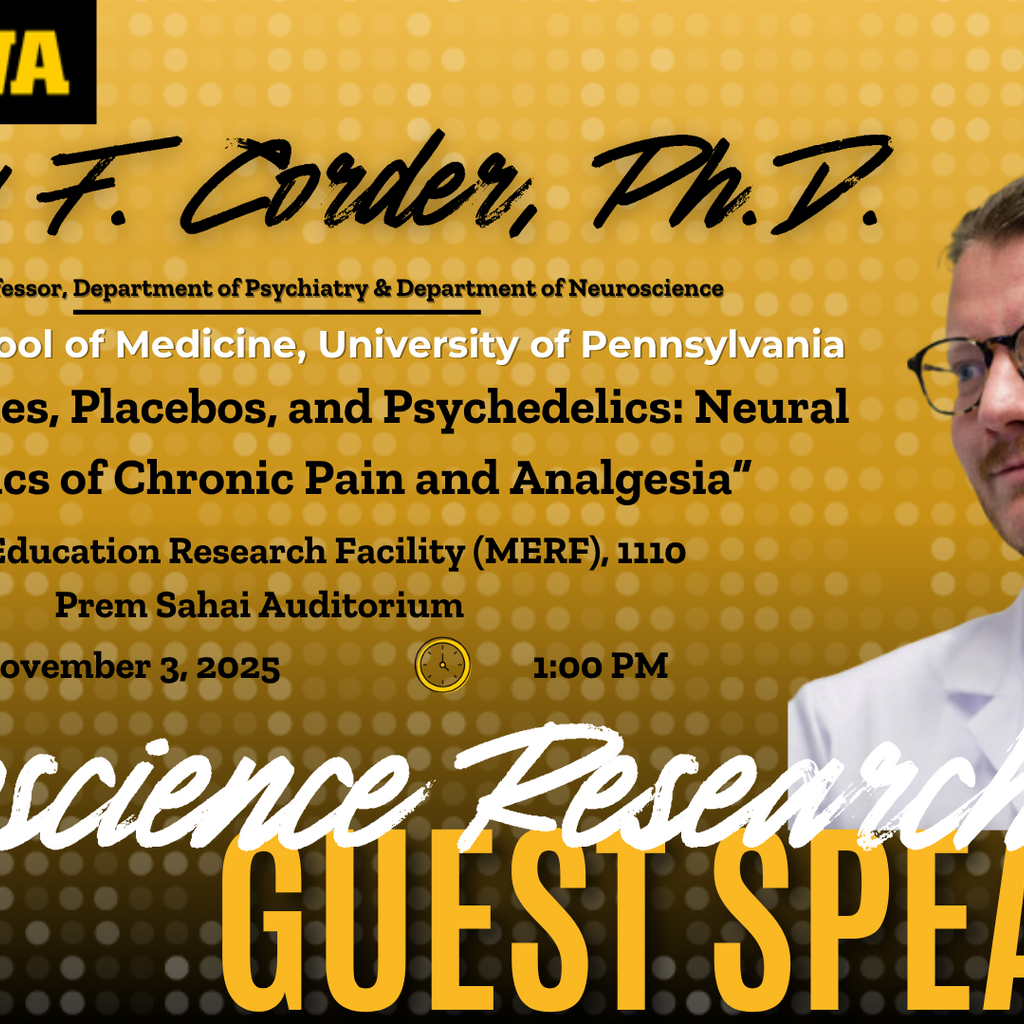 2025 Neuroscience Research Day Keynote Speaker: Gregory Corder, PhD promotional image