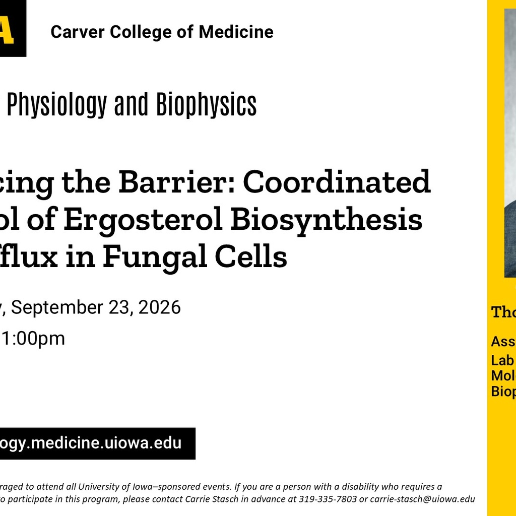 Molecular Physiology and Biophysics Workshop, Thomas Conway, PhD promotional image