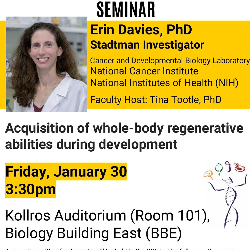 Biology Seminar: "Acquisition of whole-body regenerative abilities during development" promotional image